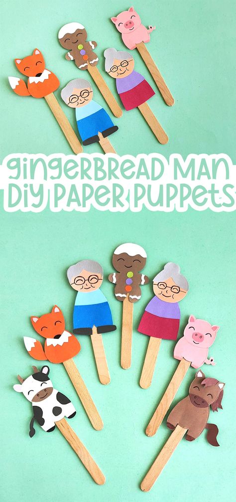 Gingerbread Man Puppets Free Printable, Gingerbread Man Crafts For Preschoolers, Gingerbread Man Book, Gingerbread Man Free, Gingerbread Story, Gingerbread Man Template, Gingerbread Man Story, Flannel Stories, Craft Ideas For Beginners