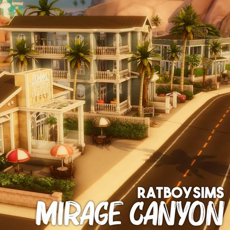 MIRAGE CANYON - Ratboysims Sims 4 Builds Oasis Springs, Sims Oasis Springs, Oasis Springs Community Lot, Sims 4 Travel Cc, Oasis Springs Sims 4, Sims 4 Oasis Springs House, Sims 4 Oasis Springs, Sims Lots, Ts4 Builds