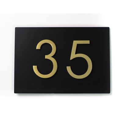 Modern Aspect Simply Sweet 1-Line Wall Address Plaque Customize: Yes, Background Color: Black, Font Color: Gold Garfield House, Space Background, House Number Plaque, New Homeowner Gift, Address Numbers, Sign Ideas, Address Plaque, Great Gifts For Mom, Great Housewarming Gifts