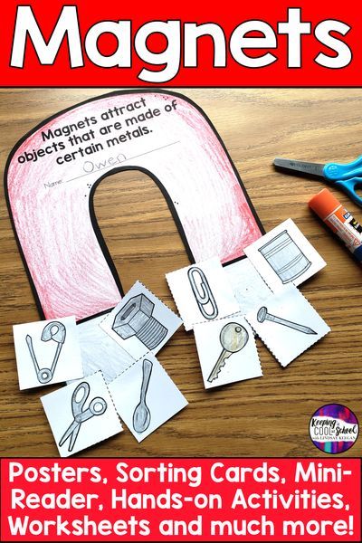 Teachers love using these magnets activities for teaching science lessons. Students love using magnets to explore and this resource helps them to understand the concepts of magnetic field and magnetic verses not magnetic. Perfect for whole group instruction, small groups and science centers. Your kindergarten and first grade students will have a blast. Check out these fun magnets activities today! Magnets Activities, Science Activities For Kindergarten, Magnet Lessons, Magnet Experiments, Force Activities, Kindergarten Science Activities, Motion Activities, Magnet Activities, Science Centers