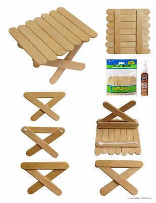 Casitas de Muñecas                                                                                                                                                                                 Más Popsicle Stick Art, Popsicle Stick Houses, Preschool Room, Sticks Furniture, Picnic Theme, Diy Popsicle, Popsicle Crafts, Stick Crafts, Fairy Furniture