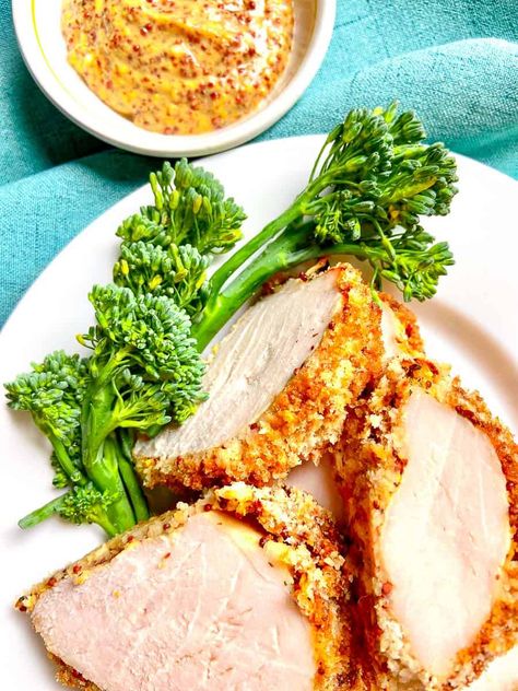 Mustard Crusted Pork Loin, Mustard Crusted Pork Tenderloin, Parmesan Pork Tenderloin, Panko Crusted Pork Tenderloin, Crispy Pork Tenderloin Recipes, Breaded Pork Tenderloin Recipes Skillet, Pork Tenderloin Cutlets Recipes, Breaded Pork Tenderloin Recipes, Pork Tenderloin Mustard