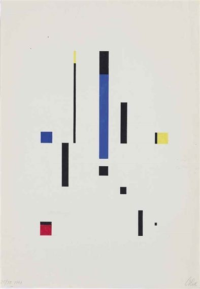 Artwork by Richard Paul Lohse, Elemente zu 10 Gleiche Themen in 5 Farben, Made of Lithograph with gouache in yellow, red and blue Abstract Geometric Art, Global Art, Concept Architecture, History Design, Art Movement, Graphic Artist, Art Market, Geometric Art, State Art