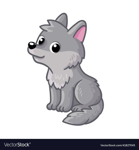 Wolf Illustration Cute, Cute Wolf Illustration, Cartoon Wolf Drawing, Background Wolf, Chibi Wolf, Cartoon Drawing Images, Wolf Cute, Wolf Sitting, Wolf Cartoon