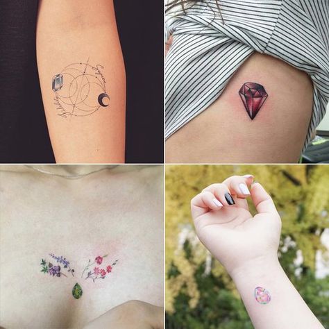 12 Dazzling Birthstone Tattoo Ideas Birth Stones Tattoo, April Birthstone Tattoo, Gemstone Tattoo Realistic, Gemstone Tattoos, Birthstone Tattoo Ideas, Birthstone Tattoos, Gemstone Tattoo, September Pictures, Stone Tattoo