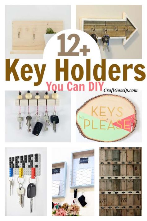 How many times have you missed places your keys in the last week? Do you have a system in place to make sure you always know where your keys are? Of course, a key holding system is only as good … Read the rest Key Rack Diy, Key Organizer Diy, Ideas For Crafts, Key Shelf, Key Holder Diy, Entry Room, Diy Hooks, Diy Key, Wooden Key Holder