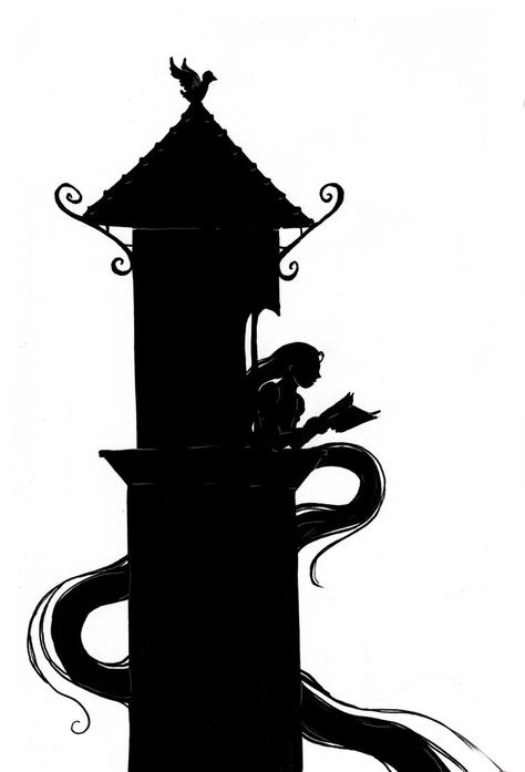 Free Tangled Silhouette, Download Free Clip Art, Free Clip Art on Clipart Library Disney Castle Silhouette, Disney Princess Silhouette, Disney Silhouette Art, Castle Silhouette, Rapunzel Disney, Disney Silhouette, Disney Silhouettes, Princess Silhouette, Images Disney