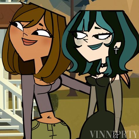 Gwen Total Drama Hair Dye, Total Drama Island Gwen X Courtney, Total Drama Courtney Redesign, Courtney Total Drama Redesign, Courtney X Gwen Total Drama, Gwen And Courtney Total Drama Fanart, Duncan And Courtney Fan Art Spicy, Courtney Redesign, Gwen And Courtney Matching Icons