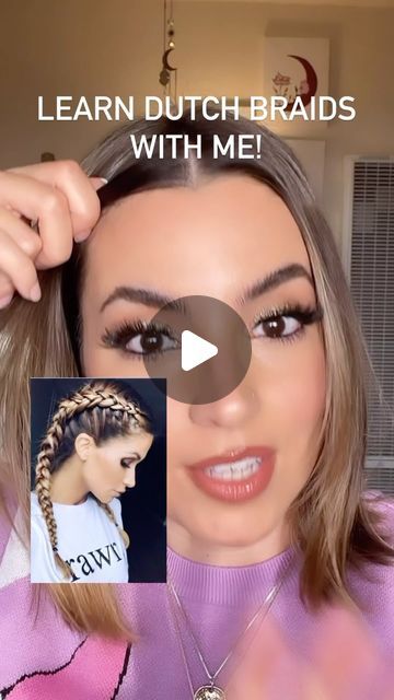 Valentina D | ✨ Dutch Braid Tutorial ✨ #hairstyle #hairtutorial #peinadofacil #dutchbraid | Instagram Dutch Side Braid Tutorial, Cute Football Hairstyles Easy, Twisted Dutch Braid, Long Hairstyles Braids Tutorials, Dutch Braid Short Hair Tutorials, Dutch Braid Tutorial On Yourself, How To Braid Bangs, Dutch Braid Tutorial Step By Step On Yourself, Dutch Plait Hairstyles