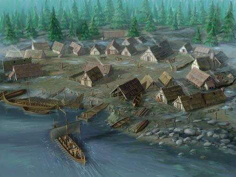 Viking Settlement Viking Settlement, Viking Pirate, Viking House, Village Map, Viking Village, Viking Life, Viking Culture, Viking History, Viking Art