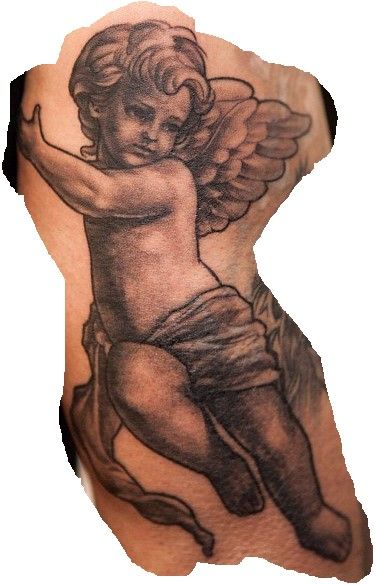 Cherub Angel Tattoo Outline, Cherub Tattoo Stencil, Cherub Tattoo Men, Baby Angel Tattoo For Men, Cherub Outline, Angel Flash Tattoo, Cherubim Angels Tattoo, Small Tattoos For Guys Arm, Cherub Angel Tattoo