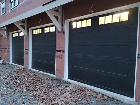 Modern Garage Doors Derby CT - Haas 663 Black Garage Doors, New Garage Door Installation Derby CT Haas Garage Doors, Black Garage Door, Black Garage Doors, Garage Door Track, Contemporary Garage Doors, Garage Door Opener Installation, Garage Door Maintenance, Garage Door Replacement, Garage Door Panels