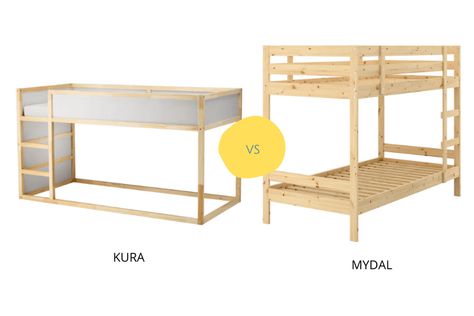 23 fun & fabulous KURA bed hacks for your kids room - IKEA Hackers Mydal Bed Hack, Ikea Mydal Bunk Bed Hack, Kura Cama Ikea, Kura Bunk Bed, Ikea Kids Bed, Ikea Mydal, Bunk Bed Hacks, Kura Bed Hack, Ikea Bunk Bed