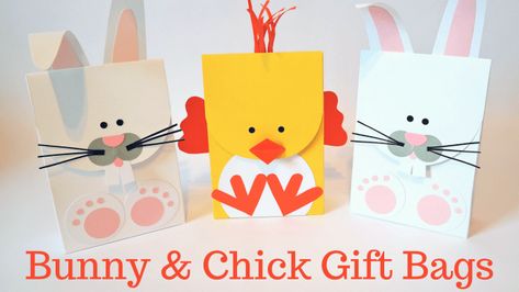 Easter Bunny & Chick Gift Bags – Mixed Up Craft Easter Treat Box, Up Craft, Easter Gift Bags, Easter Bunny Gifts, Big Bunny, Easter Basket Diy, Easter Projects, Bunny Gifts, Pink Cards