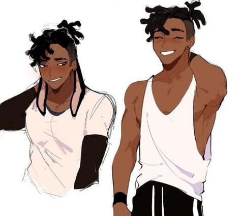 Black Male Oc, Black Dreads, Black Anime Guy, Black Cartoon Characters, Male Characters, Falling Asleep, Black Characters, Black Anime Characters, Dress Sketches