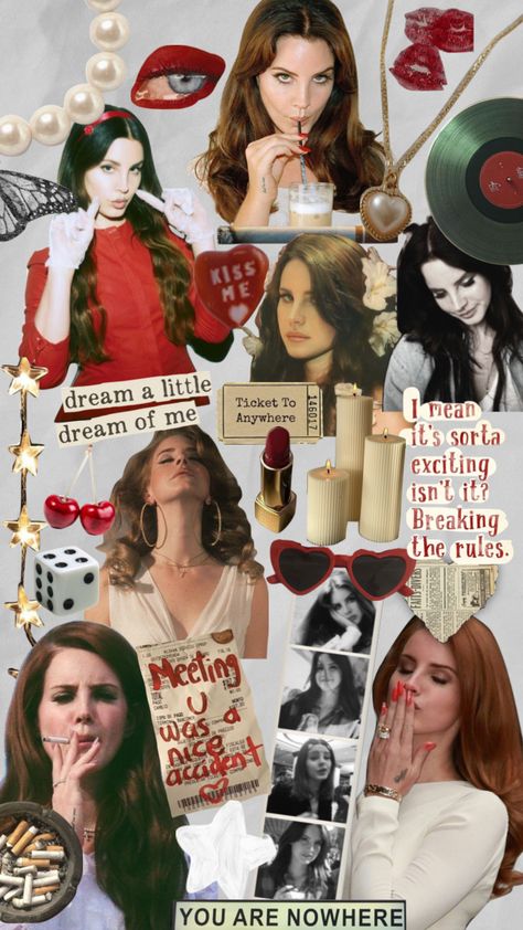 Aesthetics Collage, Lana Del Rey Ride, 30th Birthday Themes, 18th Birthday Decorations, 17th Birthday Ideas, Vinyl Aesthetic, Lana Del Rey Vinyl, Red Theme, Daisy Mae