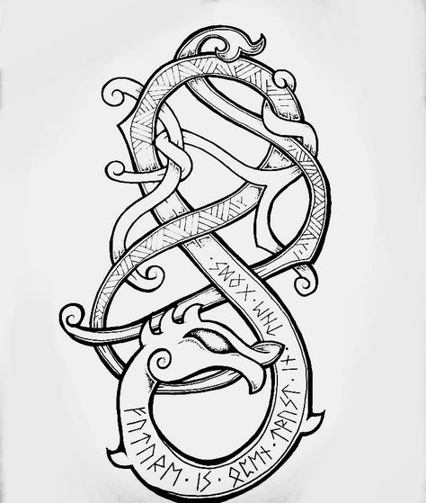 Celtic Snake Tattoo, Jormungandr Tattoo, Ale Horn, Shield Tattoo, Norse Tattoo, Tattoo Videos, Celtic Symbols, Celtic Art, Viking Tattoos