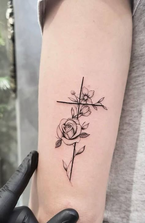 160+ Best Carnation Flower Tattoo Designs With Meanings (2023) Cross Tattoos For Women, Female Tattoos, Cross Tattoos, Men Tattoos, Cross Tattoo Designs, Geometric Tattoos, Cat Tattoos, Inspiration Tattoos, Religious Tattoos