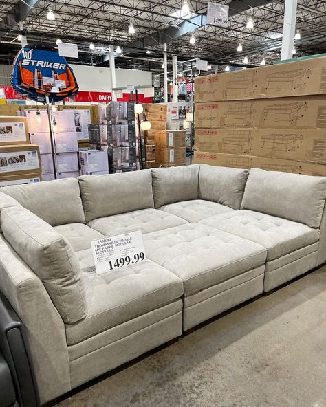 Cosco Couch, Costco Living Room Furniture, Costco Modular Sectional, Costco Furniture Living Room, Costco Sectional, Costco Couch, Costco Furniture, New Home Essentials, Fabric Sectional