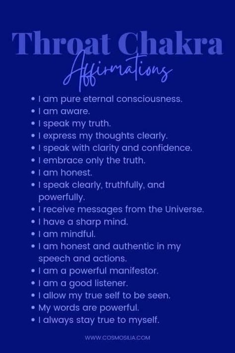 Vishuddha Chakra, The Throat Chakra, Throat Chakra Healing, Chakra Healing Meditation, Chakra Health, Chakra Affirmations, Spiritual Journals, Healing Affirmations, Energy Healing Spirituality