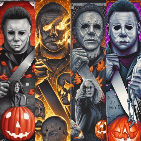 Michael Myers And Jason, Horror Prints, Horror Movie Icons, Horror Artwork, Image Film, The Boogeyman, Horror Movie Art, Michael Myers Halloween, Horror Movie Characters