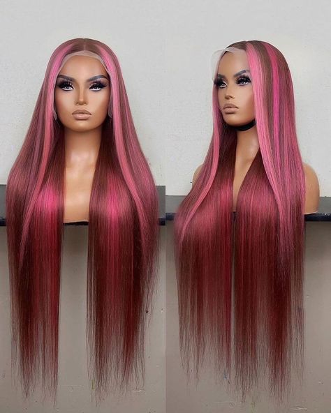 Pink Money Piece, Pink Money, Drag Wigs, Raw Indian Hair, Red Valentine, Money Piece, Hd Lace Frontal, Lace Frontal Wigs, Cheap Human Hair