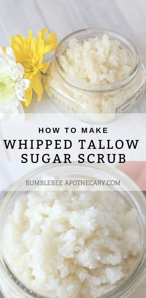 Homemade face exfoliator whipped tallow sugar scrub #sugarscrub #exfoliator #tallow Homemade Face Exfoliator, Homemade Face Lotion, Scrub For Glowing Skin, Tallow Recipe, Whipped Tallow, Tallow Soap, Face Exfoliator, Gut Healing Recipes, Homemade Scrub