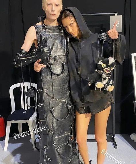 Bella Hadid for Balenciaga SS23 Bella Hadid Balenciaga, Balenciaga Ss23, Hadid Sisters, Bella Hadid, Balenciaga, Slip Dress