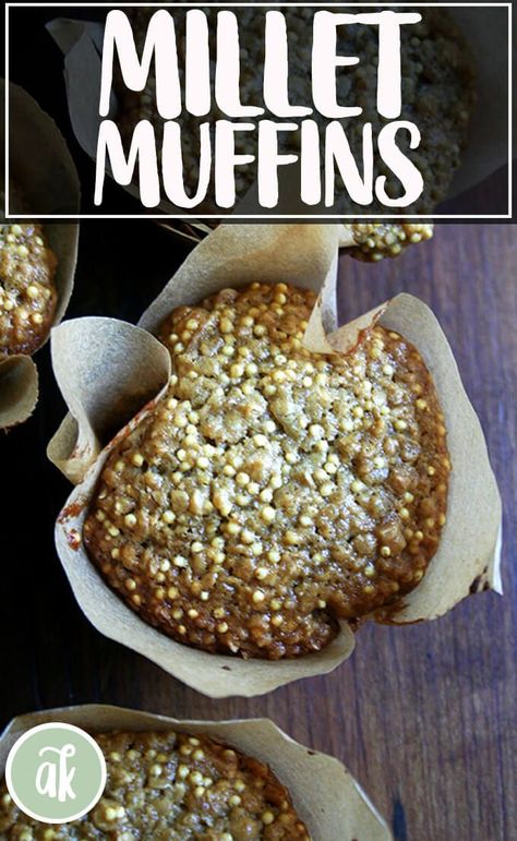 Millet Muffins — Seedy and Delicious! If you've never experienced a baked good loaded with millet, you'll likely be suspicious. I promise you, however, one bite of these millet muffins will convince you that these teensy pearls should be relegated to the Muffins Breakfast Healthy, Millet Muffins, Muffins Breakfast, Baked Good, Millet Recipes, Healthy Seeds, Baking Muffins, Breakfast Healthy, Gluten Free Muffins