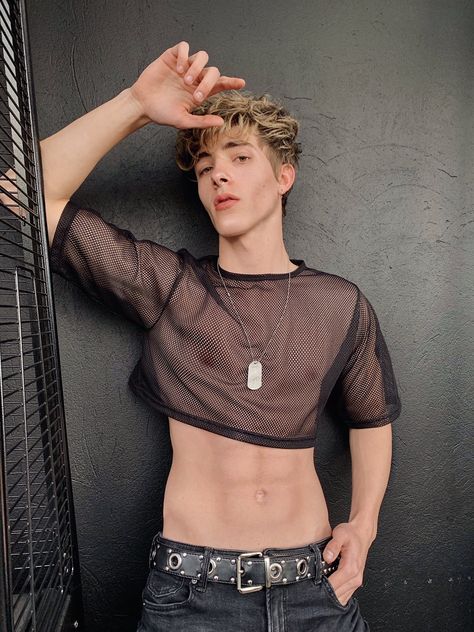 Male crop top Crop Top Outfits Men, Boy Crop Top, Men Crop Top, Crop Top Guy, Crop Top Boys, Mens Crop Tops, Crop Top Men, Boys In Crop Tops, Party Outfit Men