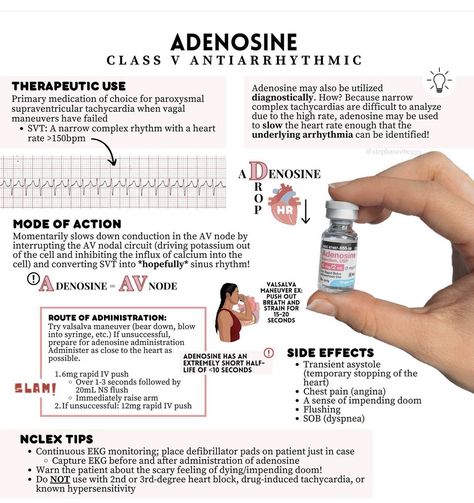 Crash Cart Medications, Anti Arrhythmic Medications, Emergency Nursing Education, Paramedic Mnemonics, Nursing School Studying Cheat Sheets, Nclex Tips, Paramedic School, Nursing School Essential, Medicine Notes