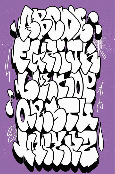 Throwie Alphabet, Free Graffiti Fonts, Font Graffiti, Alphabet Graffiti, Graffiti Lettering Alphabet, Cute Simple Tattoos, Graffiti Art Letters, Graffiti Wildstyle, Lettering Styles Alphabet