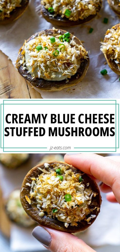 Mushrooms Blue Cheese, Blue Cheese Snack Ideas, Blue Cheese Ideas, Blue Cheese Dinner Recipes, Blue Cheese Snacks, Blue Cheese Dishes, Appetizers With Blue Cheese, Blue Cheese Recipes Dinners, Recipes Using Blue Cheese