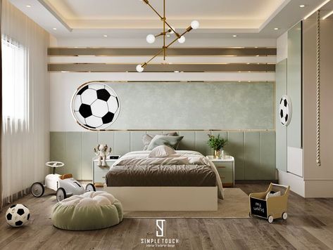 Football Kids Room, Football Theme Bedroom, Soccer Room, Football Rooms, Football Bedroom, Cozy Interior Design, Colorful Kids Room, Boy Bedroom Design, Football Theme