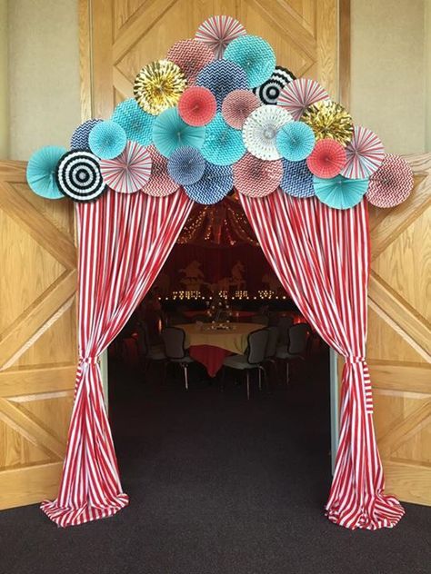 Under The Big Top Theme, Vintage Circus Theme, Big Top Circus, Circus Crafts, Kids Carnival, Circus Tent, Fun Halloween Food, Fall Fest, Tent Decorations