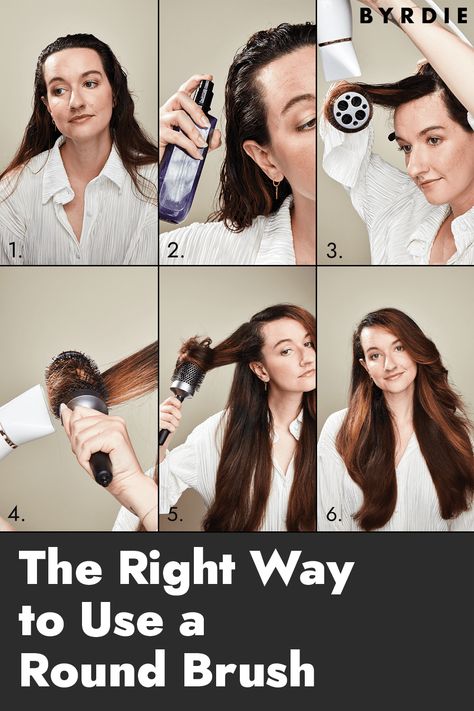 How To Round Brush Your Own Hair, How To Use A Round Brush, How To Blow Dry Hair With Round Brush, Round Brush Blowout, At Home Blowout, Best Round Brush, Dry Long Hair, African Hair Wrap, Blow Dry Hair