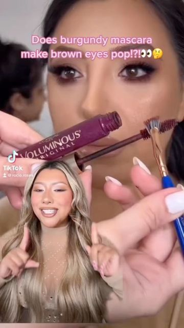 Best Mascara Color For Brown Eyes, Burgandy Mascara Look, Coloured Mascara Brown Eyes, Burgundy Eyeliner Brown Eyes, Color Mascara Brown Eyes, Burgundy Mascara Blue Eyes, Colored Mascara Brown Eyes, Purple Mascara Brown Eyes, Maroon Mascara