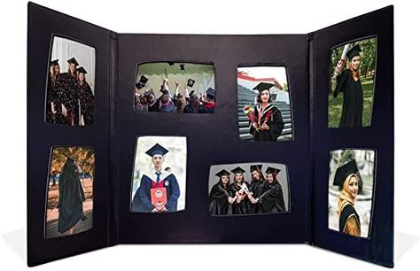 Senior Multi Picture Frame for 4x6 in High School, College or University Graduation Photographs. 8 Frame. Folding Booklet with Magnetic Closure for 8 4x6 Inch Photographs Multi Picture Frame, Collage Portfolio, Multi Picture Frames, University Graduation, Multi Picture, Vertical Frames, Photo Picture Frames, Graduation Pictures, Slide In