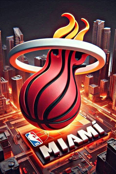 #NBA #Heat #Miami #Logo #2024 Nba Teams Logos, Miami Heat Wallpaper, Basketball Logo Design, Miami Logo, Miami Heat Logo, Jordan Art, Michael Jordan Art, Trippy Pictures, Basketball Logo