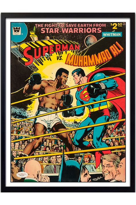 Wide Collection of framed boxing 'fight posters'. professionally framed by Sports Jersey Framing, the experts in jersey framing. Art Display Wall, Batman Pictures, Superman Man Of Steel, Decoupage Art, Muhammad Ali, Advertising Poster, Save Earth, Dc Superheroes, Comic Books Art