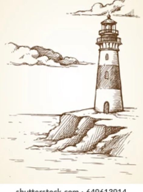 Lighthouse Sketch, Sketch Landscape, Beach Sketches, Lighthouse Drawing, Landscape Pencil Drawings, Ocean Drawing, Landscape Sea, Realistic Pencil Drawings, Clip Art Library