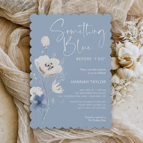 Plan the perfect boho bridal shower with this stunning, Something Blue Before I Do Invitation. Featuring beautiful wildflower florals and a classic boho style, this invitation exudes elegance and is sure to impress your guests. Add your party details to complete the invitation and start getting excited for your upcoming celebration. Classic Boho Style, Blue Bridal Shower Invitations, Bridal Shower Inspo, Something Blue Bridal, Blue Bridal Shower, Light Blue Wedding, Wedding Shower Decorations, Bridal Shower Inspiration, Boho Bridal Shower