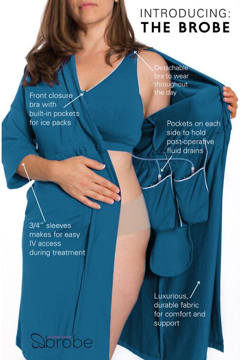 the recovery brobe | world's first bra + robe combination designed for #breastcancerrecovery Plastic Surgery Recovery, Mastectomy Recovery, Breast Reconstruction, Adaptive Clothing, Mommy Makeover, Hospital Gown, Breast Reduction, Breast Surgery, Surgery Recovery