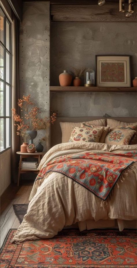 Indian Inspired Bedroom, Bohemian Bedrooms, Indian Bedroom Decor, Indian Bedroom, Bohemian Style Interior, Boho Chic Bedroom, Bohemian Bedroom Decor, Bohemian Bedroom, Bedroom Boho