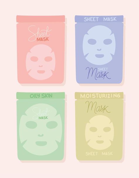 conjunto de mascarilla facial sobre un fondo naranja claro Paper Doll Face Skin Care, Paper Skincare Template, Paper Doll Accessories Skin Care, Paper Doll Face, Paper Skin Care, Face Mask Drawing, Paper Skincare, Light Orange Background, Paper Face Mask