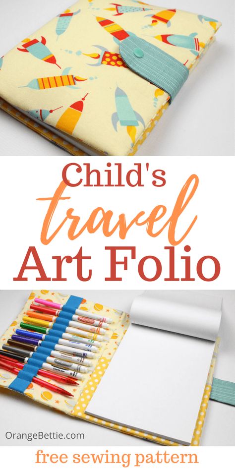 Child's Travel Art Folio Free Sewing Tutorial on Bombshell Bling Sewing Ideas To Sell, Art Folio, Teaching Sewing, Colorful Hairstyles, Travel Art Kit, Travel Sewing, Sew Projects, Toddler Stuff, Sewing To Sell