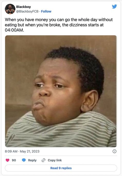 Money can be stressful, but nothing quite matches the all-encompassing anxiety you get when there's no money to be had. The best way to stay sane in that soul-crushing, down-and-out cycle is by adopting a healthy sense of humor and cackling at relatable Tweets like these because sometimes you just have to laugh or else you'll go absolutely crazy. Broke Meme, Money Meme, Gallows Humor, Funniest Tweets, Hilarious Tweets, Being Broke, Stay Sane, Money Problems, Best Funny Jokes