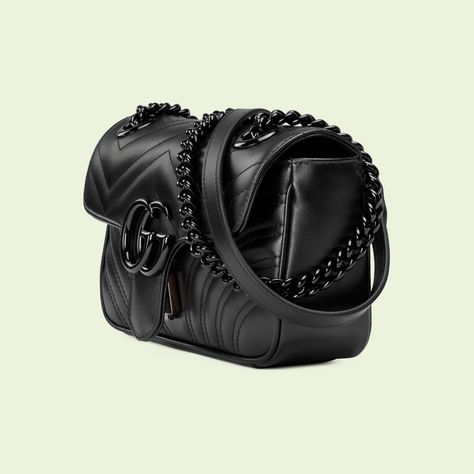 GG Marmont matelassé mini bag in black leather | GUCCI® US Gg Marmont Mini Top Handle Bag, Gucci Mini Marmont, Gg Marmont Matelassé Mini Bag, Gucci Love Parade, Love Parade, Gucci Gg Marmont Mini, Gg Marmont Mini, Unique Handbag, Gucci Mini