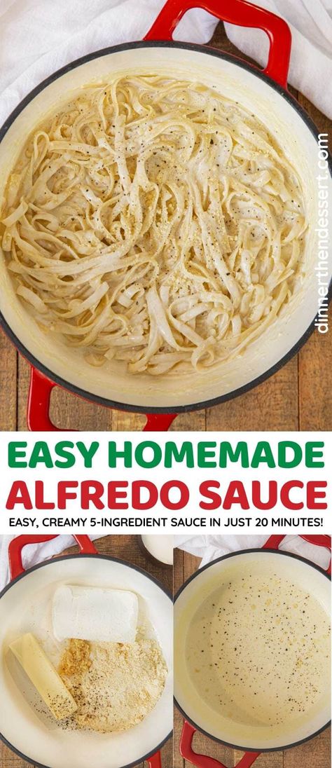 Homemade Alfredo Sauce with Cream Cheese is the creamiest, easiest quick fettuccini Alfredo ever! #dinner #pasta #alfredosauce #italianfood #pastasauce #fettucinealfredo #dinnerthendessert Alfredo Sauce Recipe With Cream Cheese, Pasta Sauce With Cream Cheese, Homemade Alfredo Sauce Easy, Alfredo With Cream Cheese, Alfredo Sauce With Cream Cheese, Sauce With Cream Cheese, Easy Alfredo Recipe, Fetuchini Alfredo, Easy Homemade Alfredo