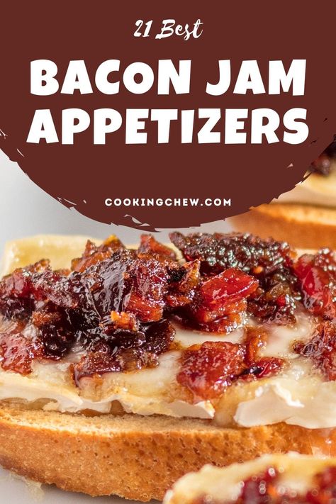 Uses For Bacon Jam, Bourbon Bacon Jam Crostini, What To Do With Bacon Jam, How To Use Bacon Jam, Appetizers With Bacon Jam, Bacon Bits Recipes Dinners, Maple Bacon Onion Jam Appetizers, Bacon Jam Appetizer Snacks, Recipes Using Bacon Jam